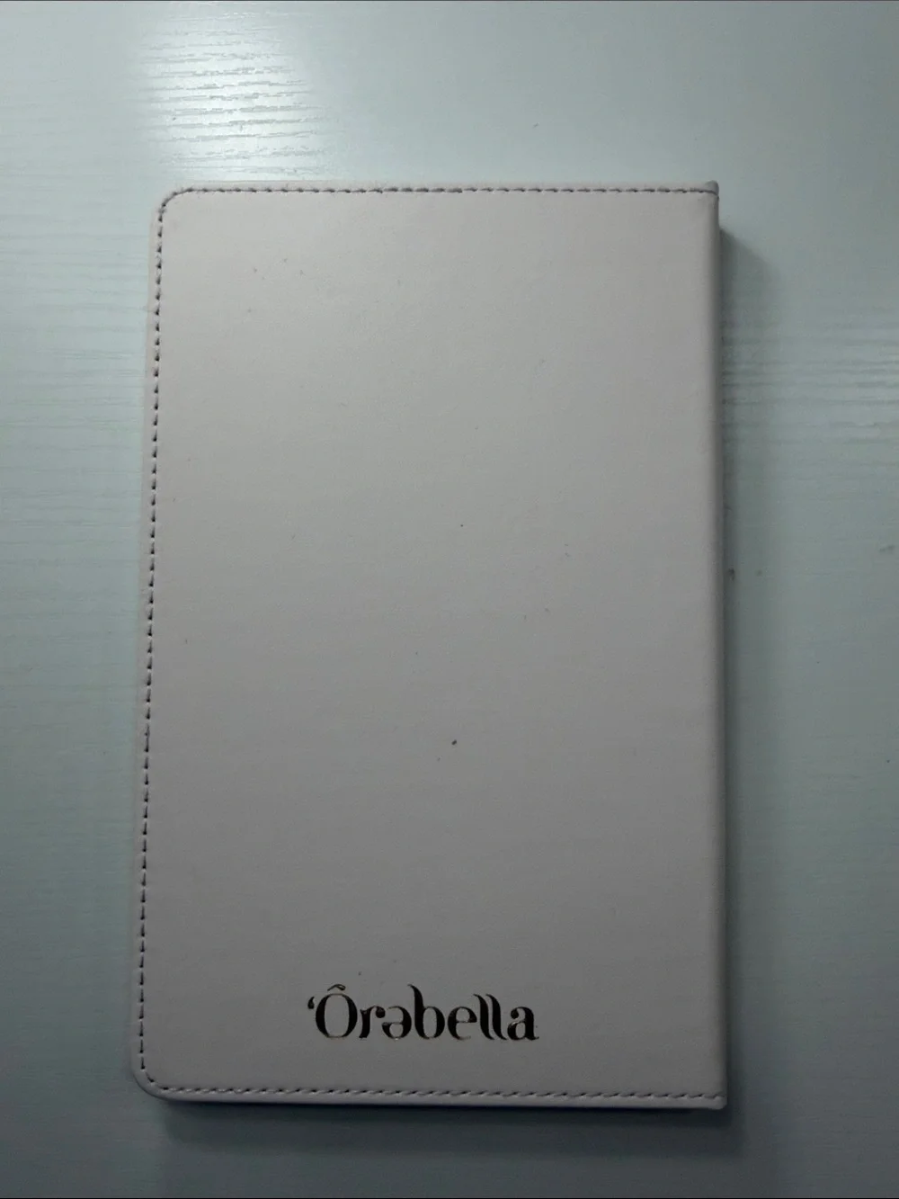 Abella Cream Faux Leather Journal with Gold Logo
